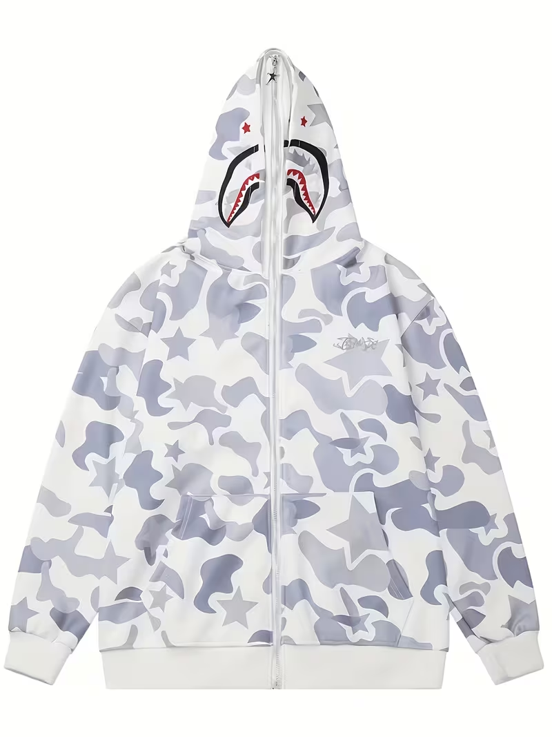 男士标码_拉链鲨鱼服卫衣（有口袋）_自贡泥180g