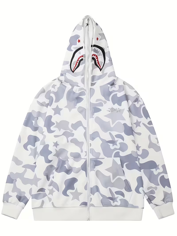 男士标码_拉链鲨鱼服卫衣(有口袋)_自贡泥180g