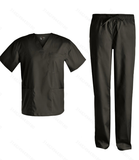 男士标码_v领护士服套装_四面弹120g