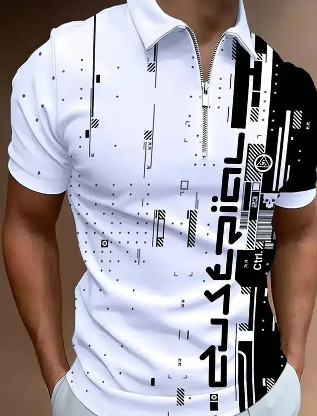 男士标码_短袖拉链POLO衫_仿棉180g