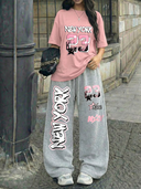 55_女士标码圆领短袖长裤套装_180直贡尼_Y2