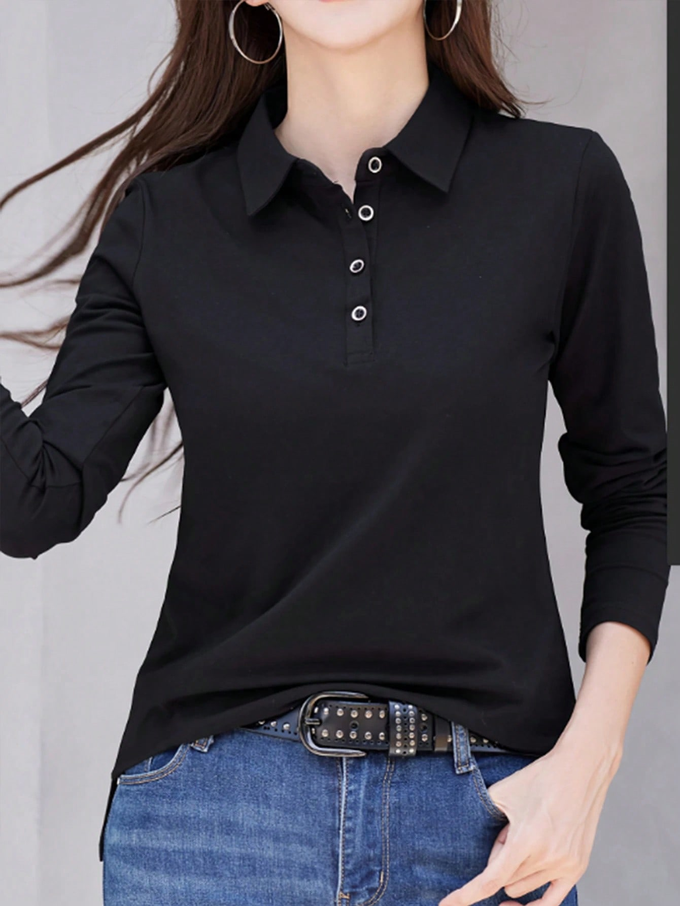 183女士标码polo衫4粒扣直贡尼180克