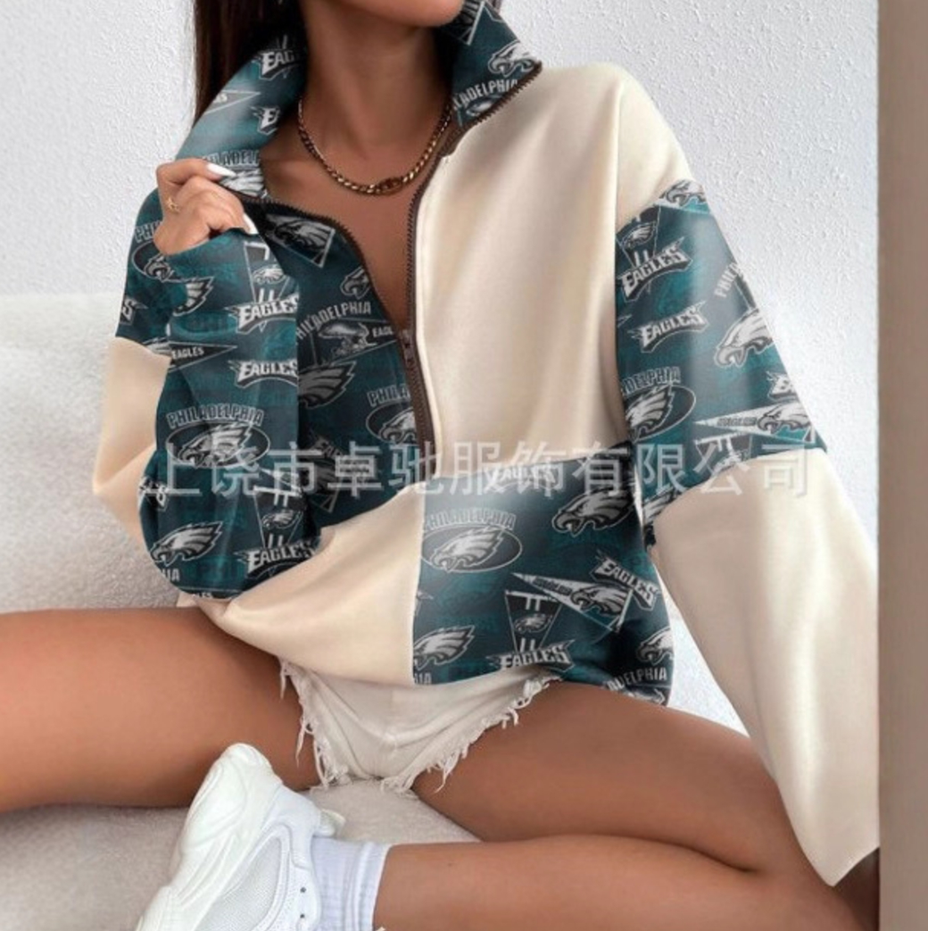 230G健康布女士拉链卫衣大标S_4XL
