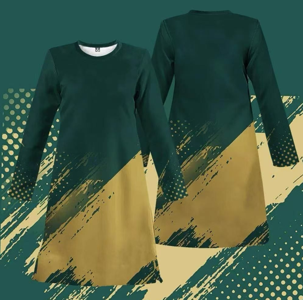150G针眼布95_圆领穆斯林长裙S_5XL