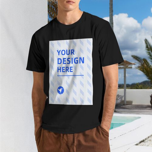 泰国2D190gCVC棉T恤黑白[单面印花]
