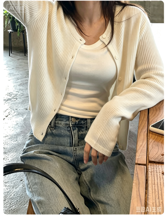 XRK0210_女装_长袖排扣开衫外套_XL031_250粗针螺纹