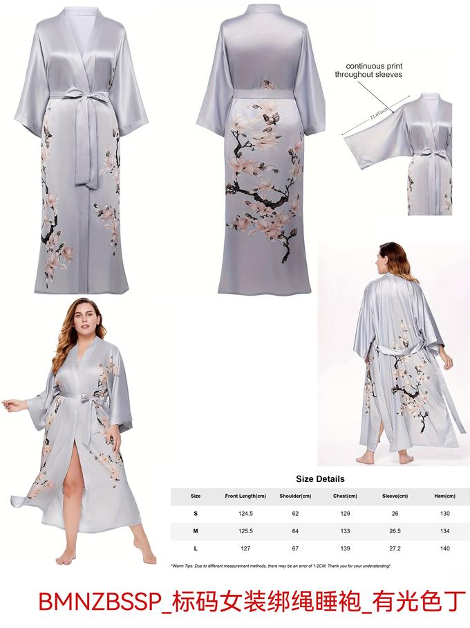 标码女装绑绳睡袍_有光色丁