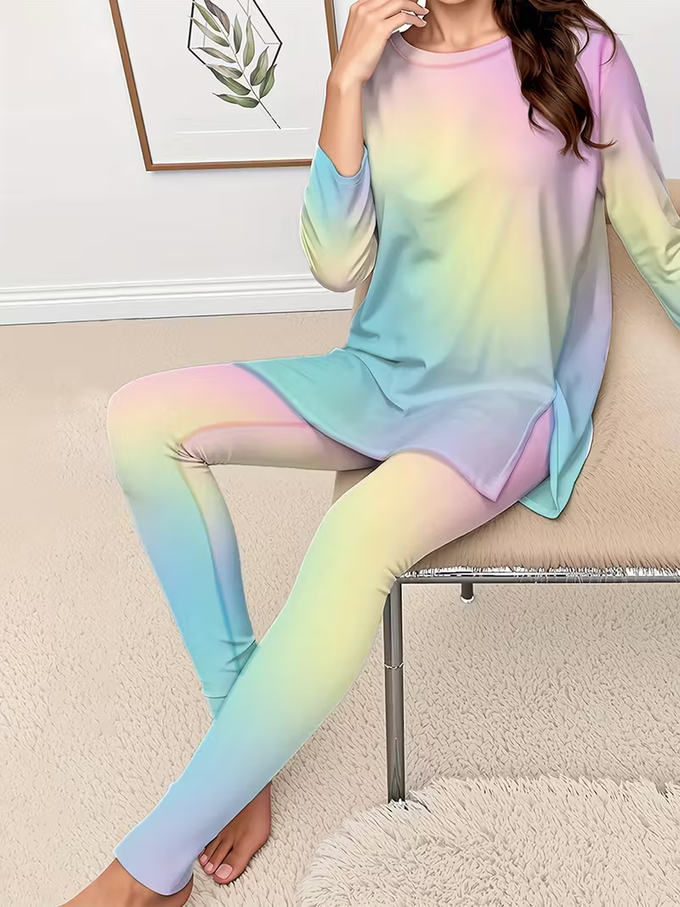 180g牛奶丝女开叉T长袖套装