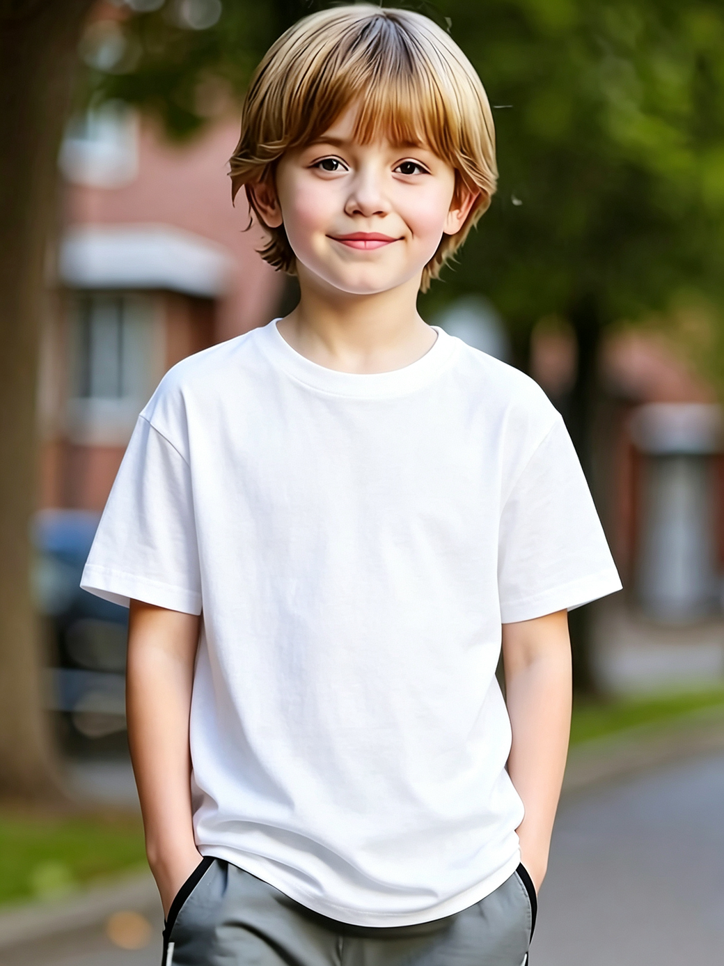 男童圆领短袖_160g针眼